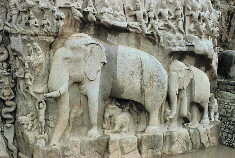 Relief from the Hindu temple facility in Mahabalipuram